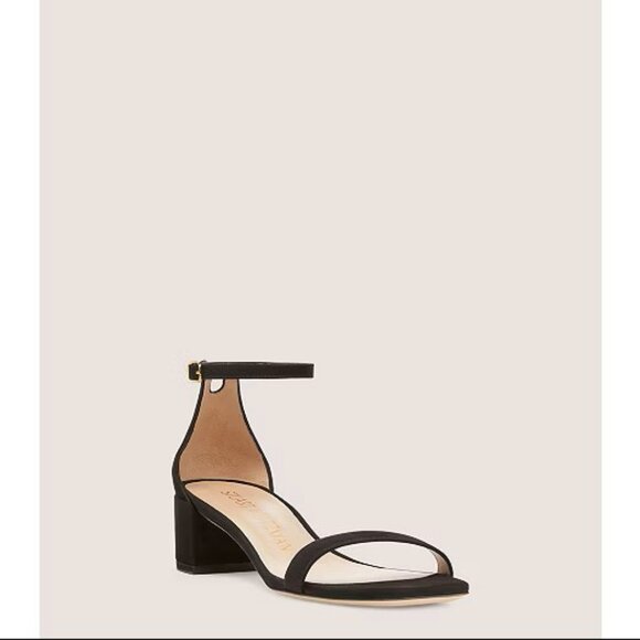 Stuart Weitzman Nudistcurve 35 Block Sandal in Black - Size 7 - Picture 2 of 8